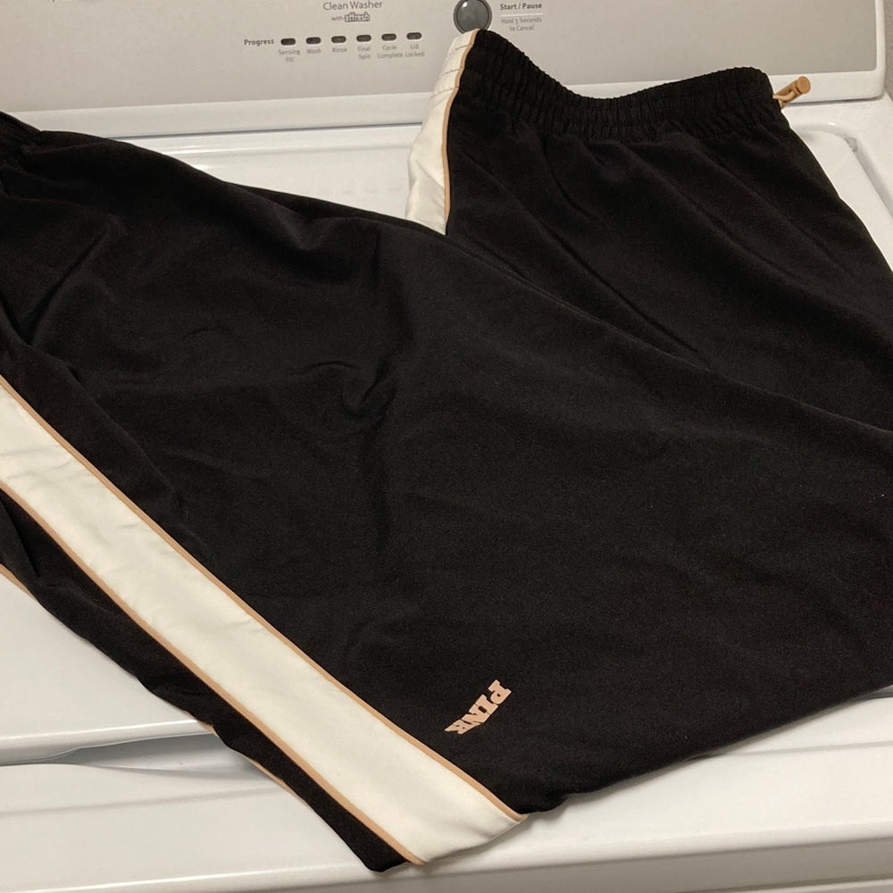 PINK Victoria's Secret Black and Cream Joggers